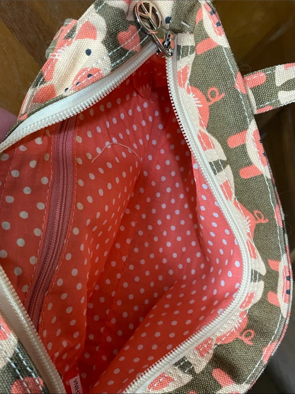 Bungalow 360 Pink & Olive Piglet Canvas Mini Tote